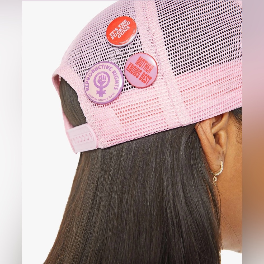 MOTHER Corduroy 'Mother Knows Best' Cap in Wine and Pink - Picture 14 of 14